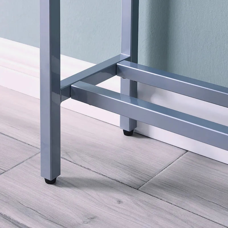Long Narrow Console Table with Mirrored Top