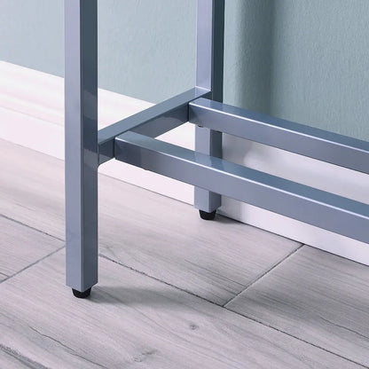 Long Narrow Console Table with Mirrored Top