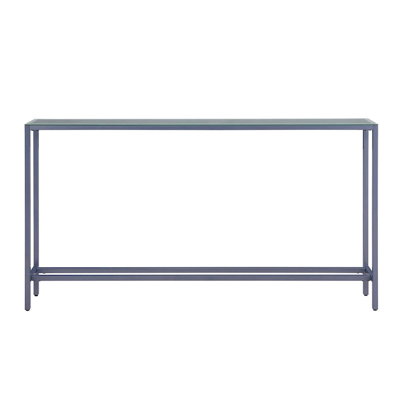 Long Narrow Console Table with Mirrored Top