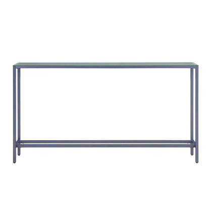 Long Narrow Console Table with Mirrored Top