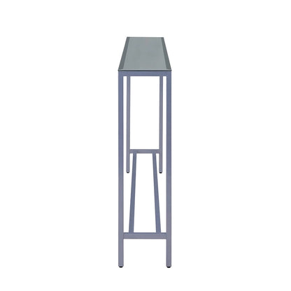 Long Narrow Console Table with Mirrored Top