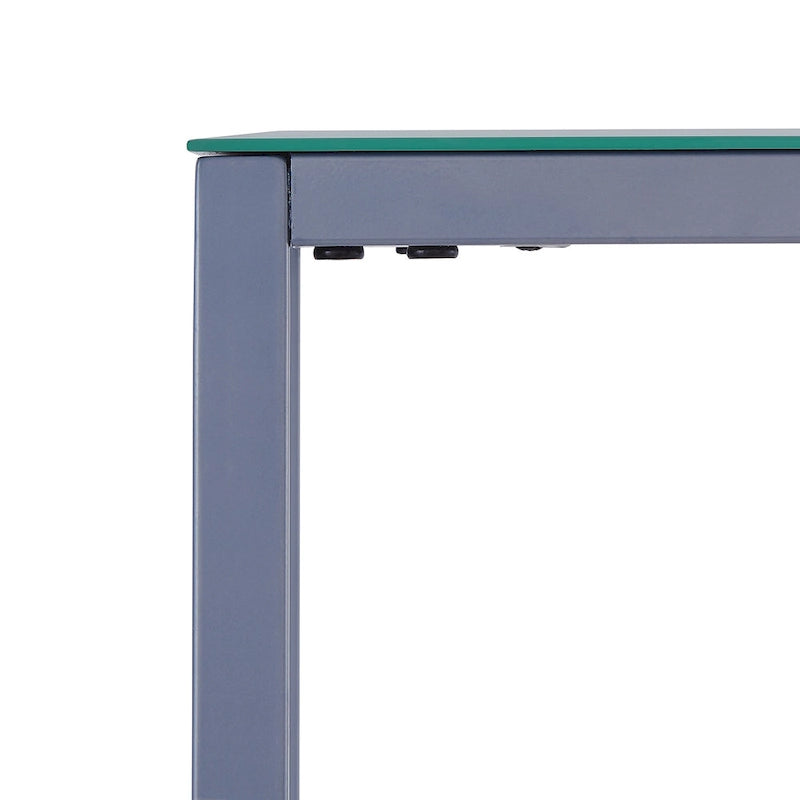 Long Narrow Console Table with Mirrored Top