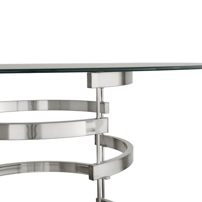 Round Glass Top Vortex Iron Base Counter Height Tabl