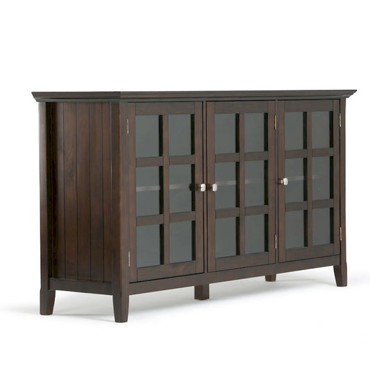 WYNDENHALL Normandy SOLID WOOD 62 inch Wide Transitional Wide Storage Cabinet - 62w x 18d x 34 h