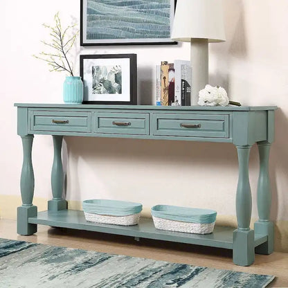 63.38 Long Sofa Console Table with 3 Drawers for Entryway Behind Couch Hall Foyer