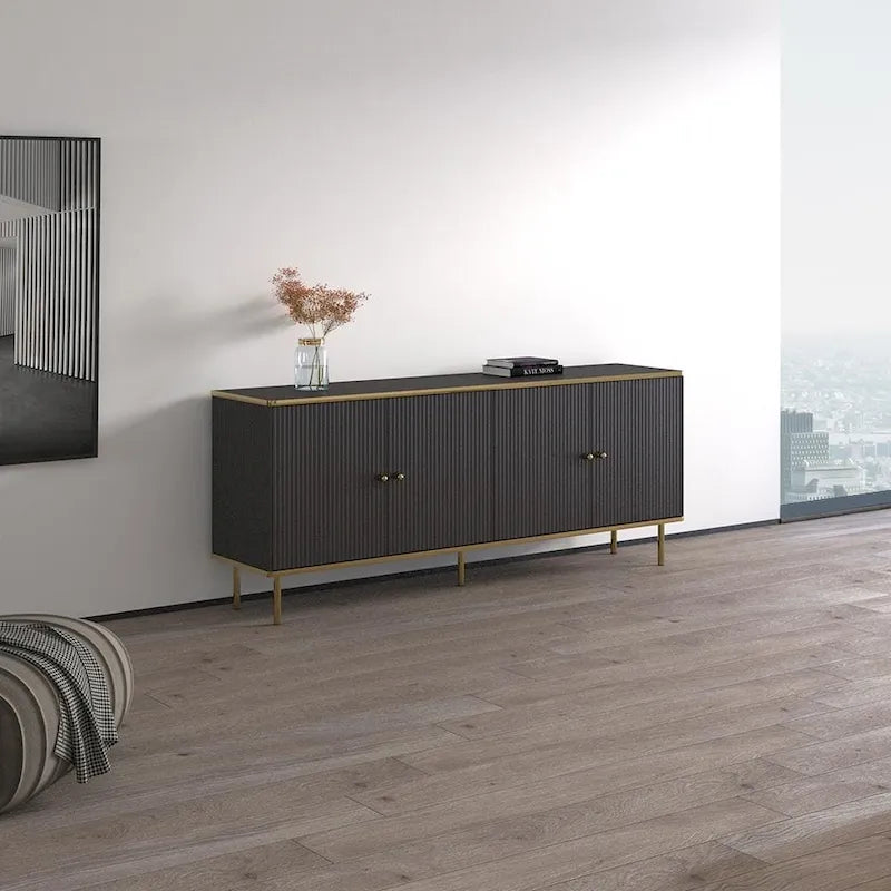 Matte 4-Door Sideboard 72" - Living Room Storage