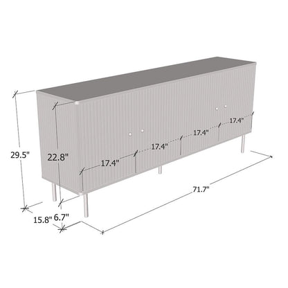 Matte 4-Door Sideboard 72" - Living Room Storage