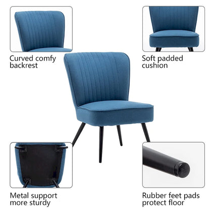 Armless Accent Chair Set of 2 , Living Room Chairs modern accent chairs for bedroom