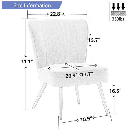 Armless Accent Chair Set of 2 , Living Room Chairs modern accent chairs for bedroom