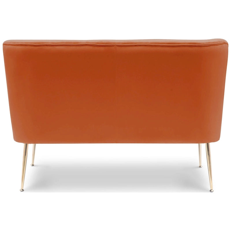 Upholstered Velvet Polyester 46 Wide Loveseat - Armless/ Scalloped Back