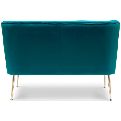 Upholstered Velvet Polyester 46 Wide Loveseat - Armless/ Scalloped Back