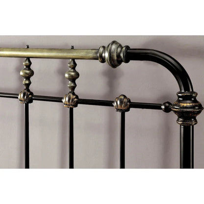 Industial Black Metal Panel Bed