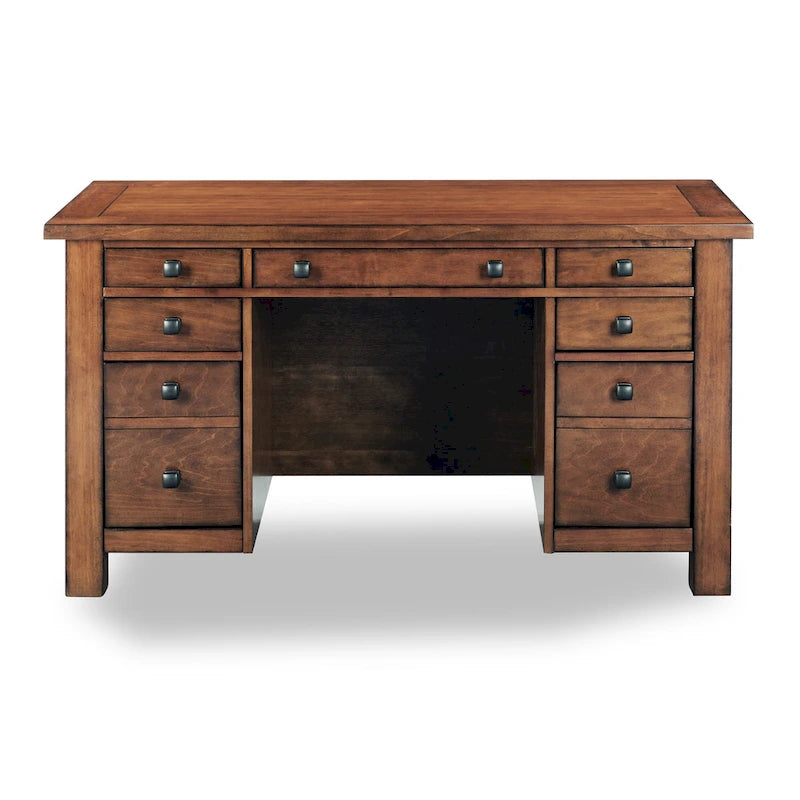 Aged Maple Executive Desk 54W - Single User Home Office
