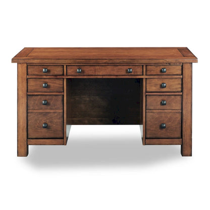 Aged Maple Executive Desk 54W - Single User Home Office