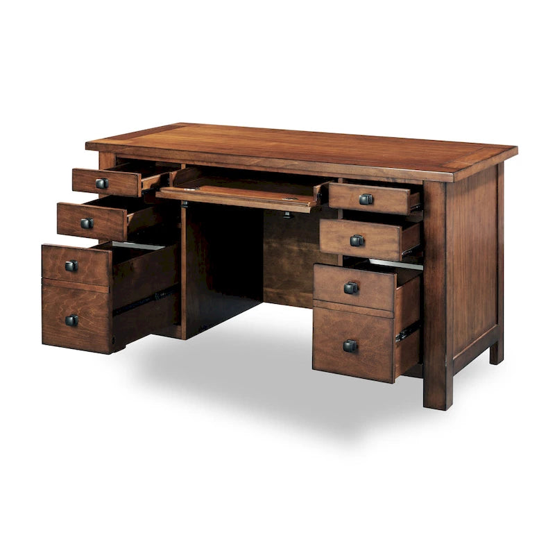 Aged Maple Executive Desk 54W - Single User Home Office