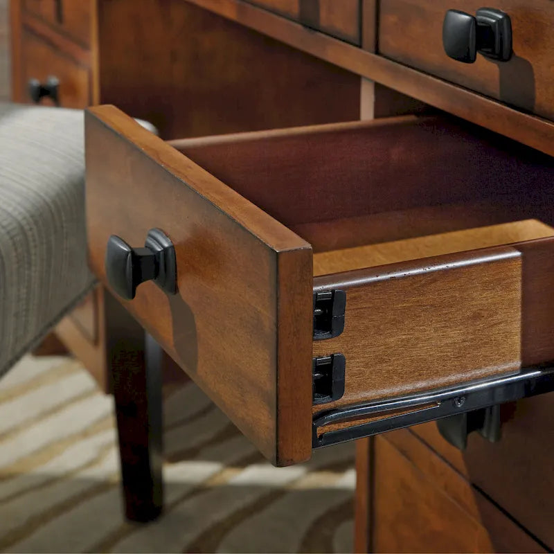 Aged Maple Executive Desk 54W - Single User Home Office