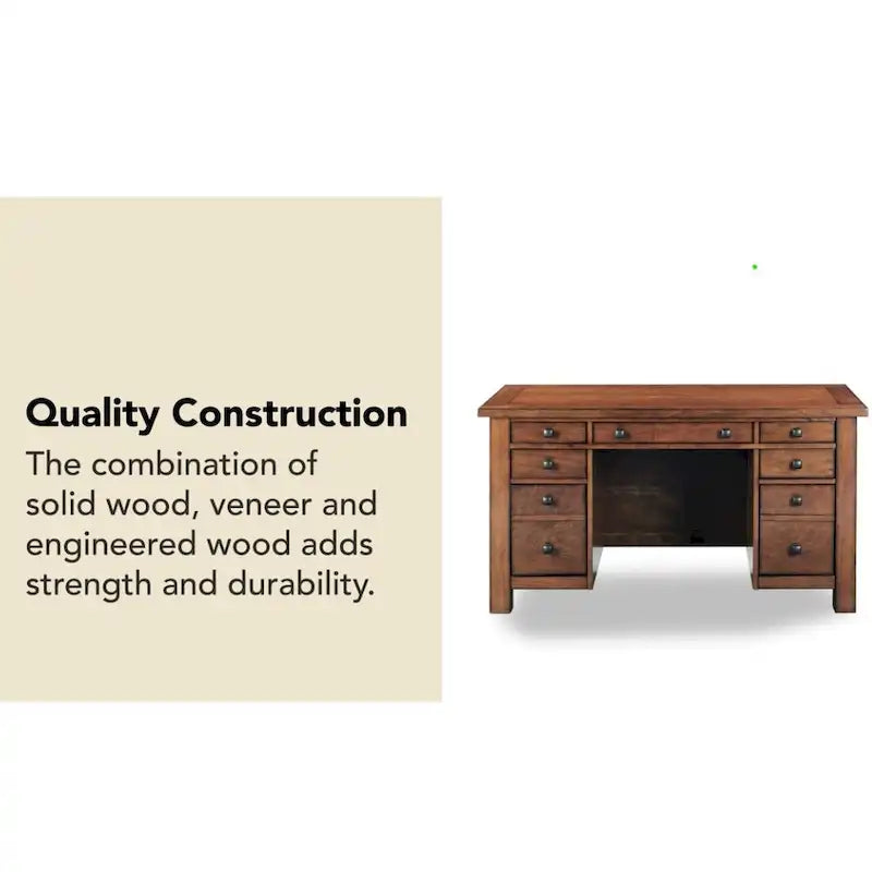 Aged Maple Executive Desk 54W - Single User Home Office