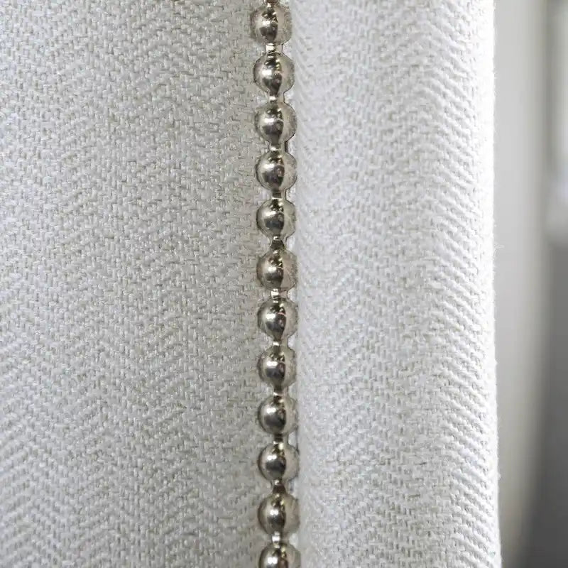 Contemporary White Chenille Nailhead Upholstered Sofa