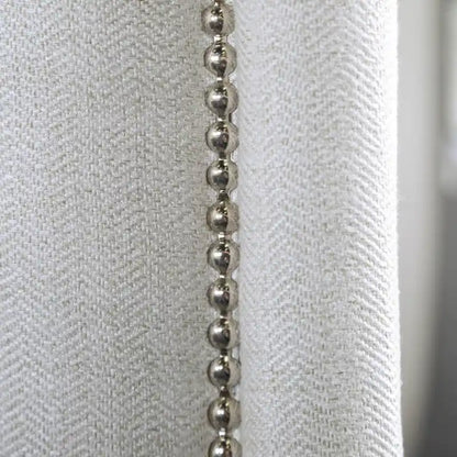Contemporary White Chenille Nailhead Upholstered Sofa