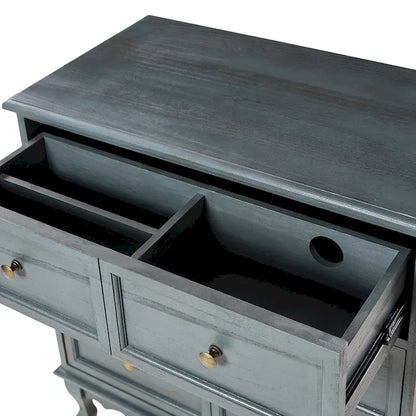 Farmhouse 30Tall Distressed 3-Drawer Nightstand With Solid Wood Legs and Adjustable Feet