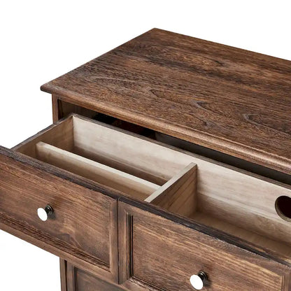 Farmhouse 30Tall Distressed 3-Drawer Nightstand With Solid Wood Legs and Adjustable Feet