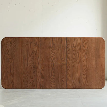 Walnut Solid Oak Wood Extendable Dining Table