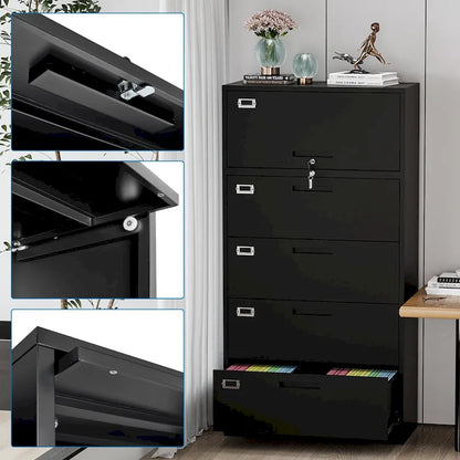 Steel Lateral File Cabinet with Lock