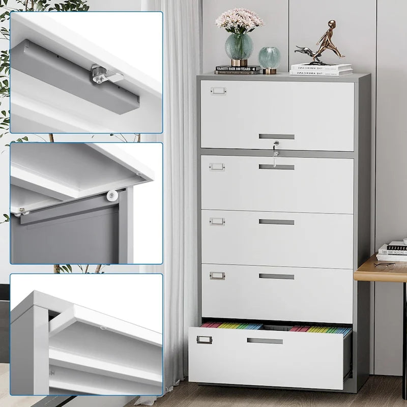 Steel Lateral File Cabinet with Lock