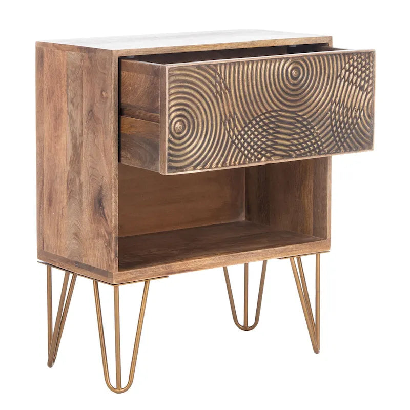 1 Drawer Textured Nightstand