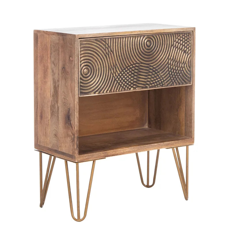 1 Drawer Textured Nightstand