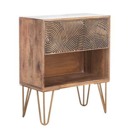 1 Drawer Textured Nightstand