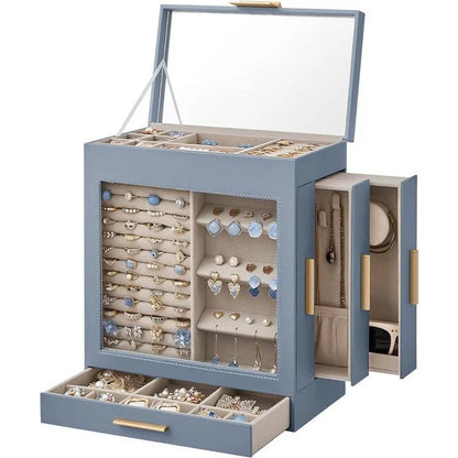 Jewelry Box with Glass Window - 6.1D x 10.3W x 12.6H
