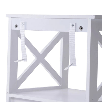 2-Drawer White Wooden Nightstands Storage Cabinet