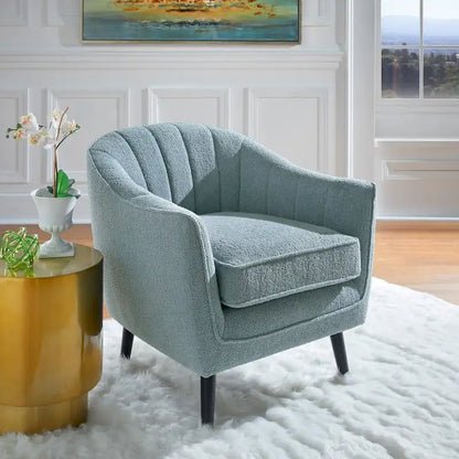 Mid-Century Channel-Tufted Accent Chair with Removable Cushion Cover
