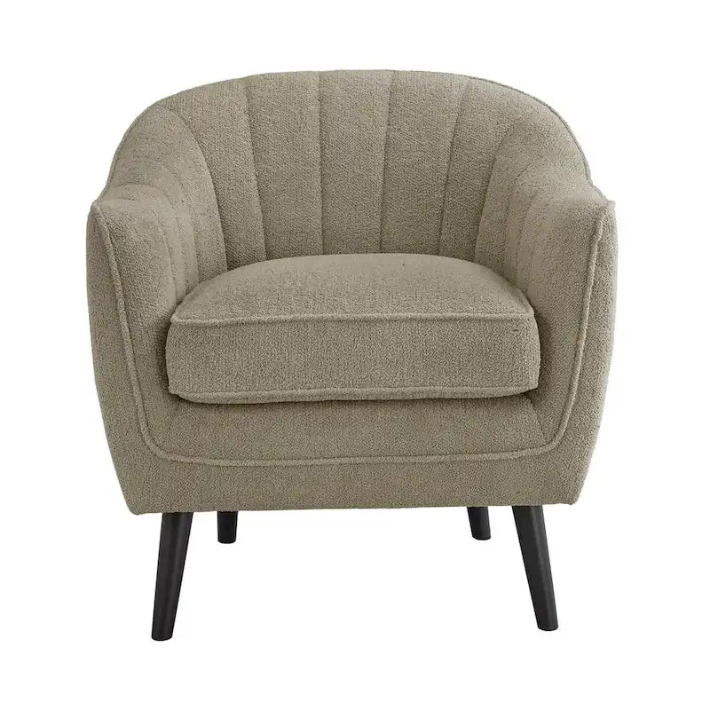 Mid-Century Channel-Tufted Accent Chair with Removable Cushion Cover