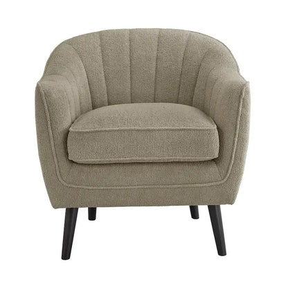 Mid-Century Channel-Tufted Accent Chair with Removable Cushion Cover