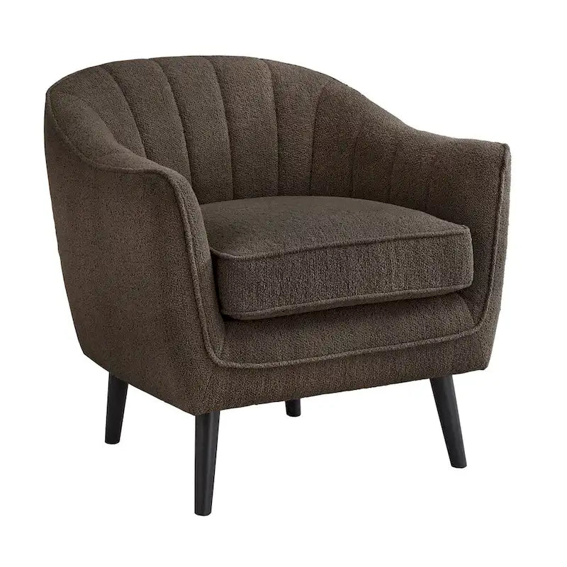 Mid-Century Channel-Tufted Accent Chair with Removable Cushion Cover