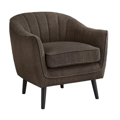 Mid-Century Channel-Tufted Accent Chair with Removable Cushion Cover