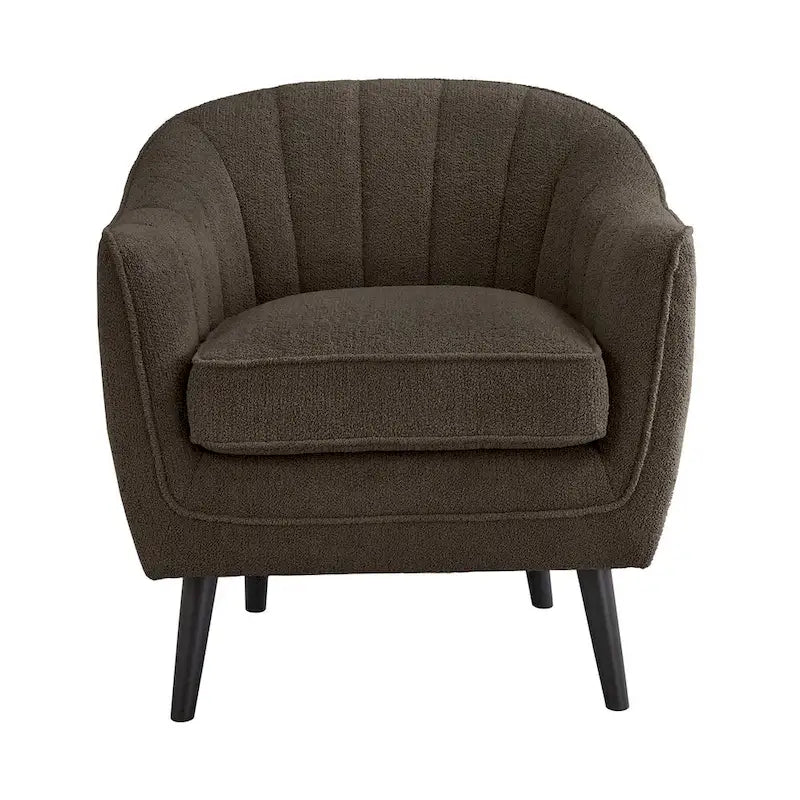 Mid-Century Channel-Tufted Accent Chair with Removable Cushion Cover