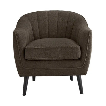Mid-Century Channel-Tufted Accent Chair with Removable Cushion Cover