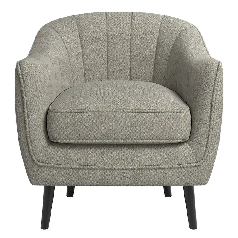 Mid-Century Channel-Tufted Accent Chair with Removable Cushion Cover
