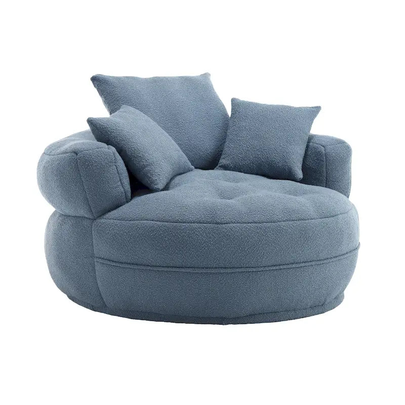 Circular wide living room fabric sofa, balcony homestay lazy sofa chair