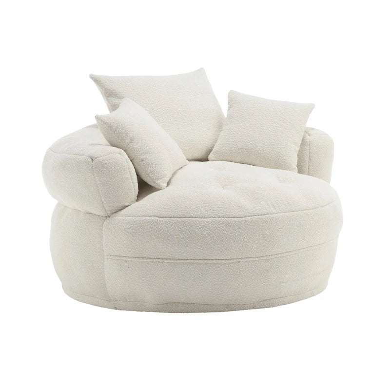 Circular wide living room fabric sofa, balcony homestay lazy sofa chair