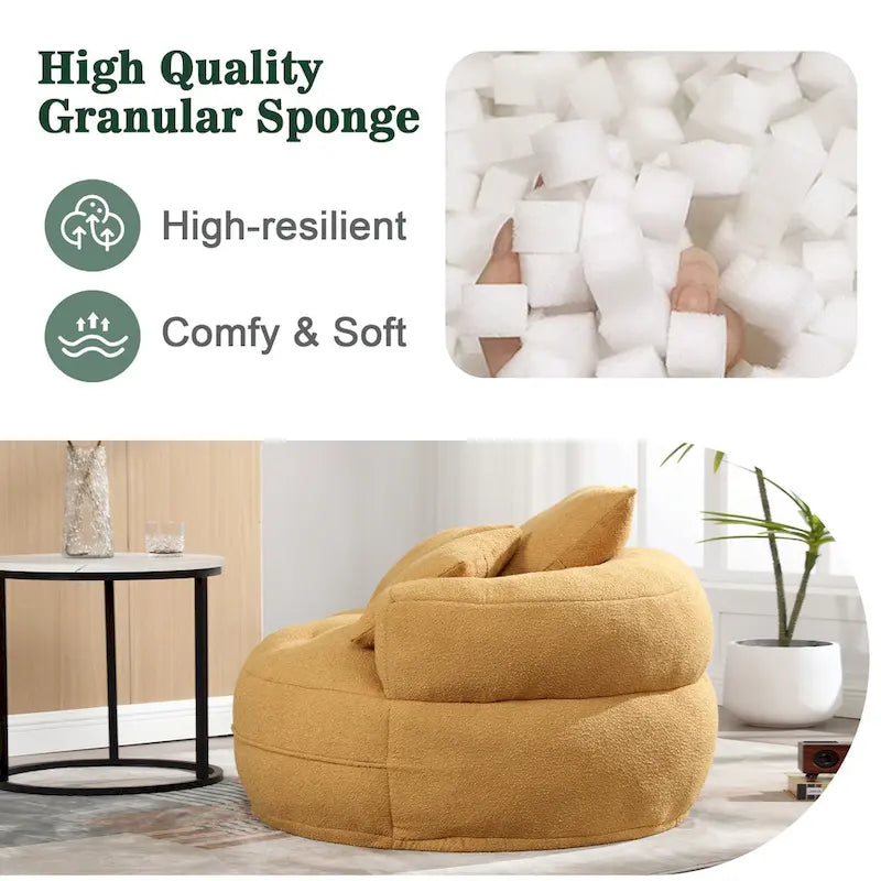 Circular wide living room fabric sofa, balcony homestay lazy sofa chair