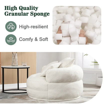 Circular wide living room fabric sofa, balcony homestay lazy sofa chair