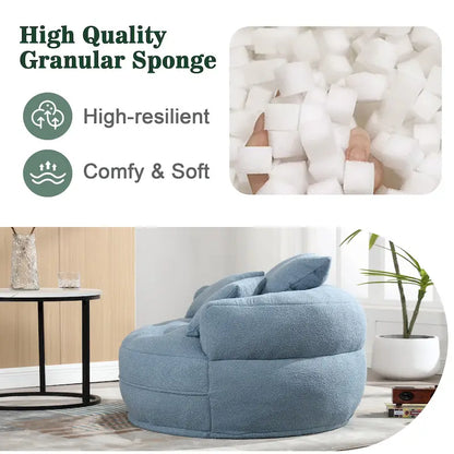 Circular wide living room fabric sofa, balcony homestay lazy sofa chair