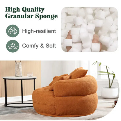 Circular wide living room fabric sofa, balcony homestay lazy sofa chair