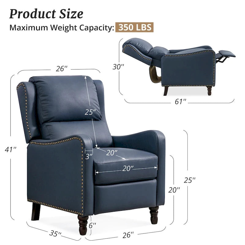 Genuine Leather Recliner Chair Comfortable Chairs for Living Room
