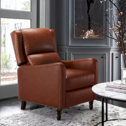 Genuine Leather Recliner Chair Comfortable Chairs for Living Room