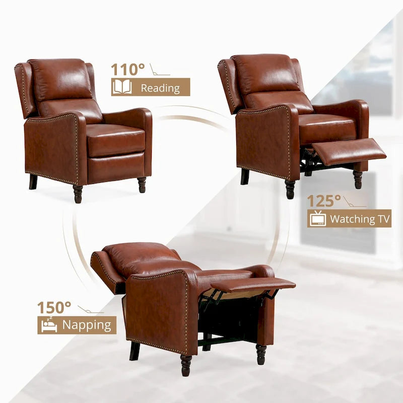 Genuine Leather Recliner Chair Comfortable Chairs for Living Room